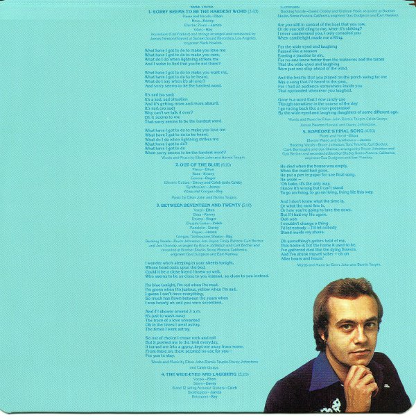 front inner sleeve cd2, John, Elton - Blue Moves